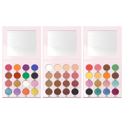 16 Color Pink Eyeshadow Palette High-Pigment Waterproof Matte Glitter 26mm