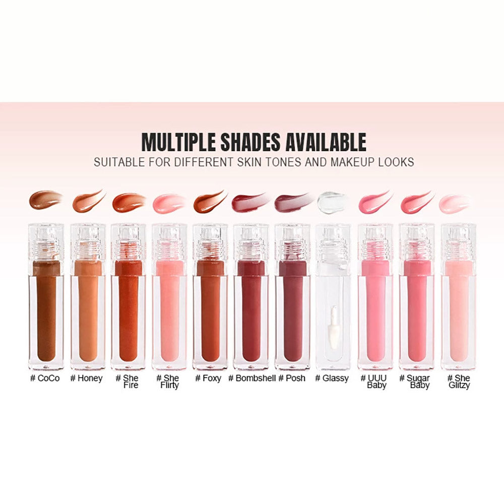 11 Shades Shimmer Lip Gloss Plumping Lip Glaze Moisturizing Non-sticky