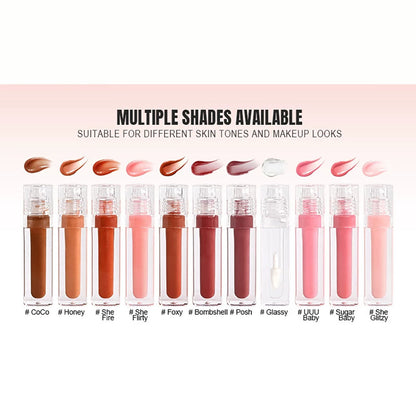 11 Shades Shimmer Lip Gloss Plumping Lip Glaze Moisturizing Non-sticky