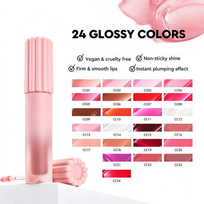 27-Color Lip Gloss Maple Brown Red Hydrating High Pigment Custom Logo