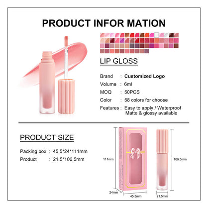 27-Color Lip Gloss Maple Brown Red Hydrating High Pigment Custom Logo