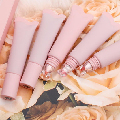24 Color Peptide Lip Gloss Moisturizing Hydrating Lip Cream Squeeze Tube