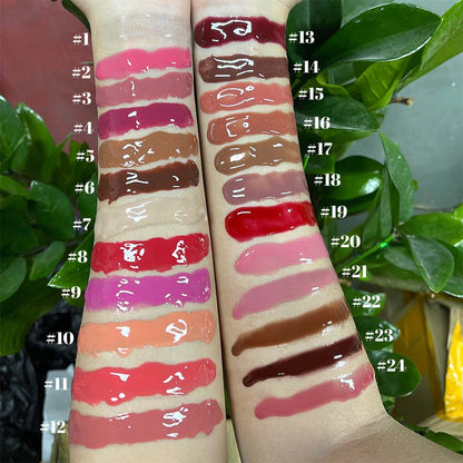 24 Color Peptide Lip Gloss Moisturizing Hydrating Lip Cream Squeeze Tube