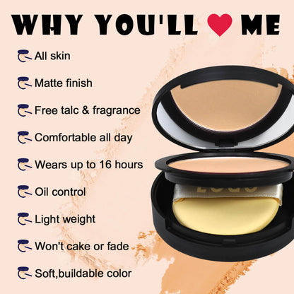 22-Shade Setting Powder Compact Conceal Oil-Control Long-Lasting Waterproof