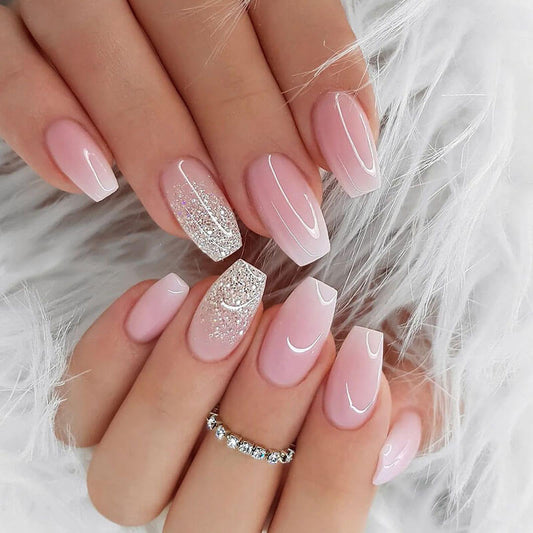 Manicure nails patches wearable nail glitter fake nail finished nails