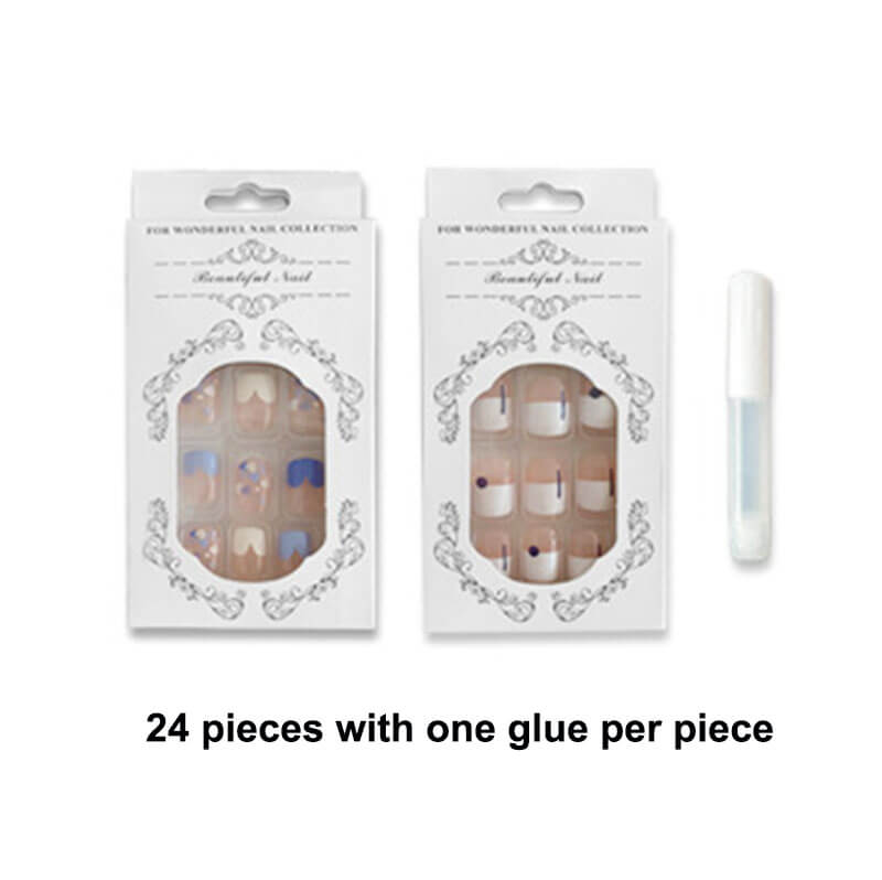Wearable press on nails short style nail patch glitter finished nail
