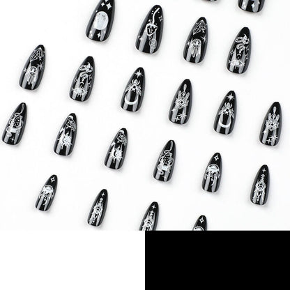 Fake nails manicure pieces nail art star moon snake removable