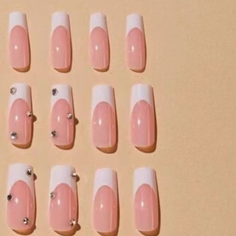 Reuseable press on nails fake nails butterfly diamond party 24pcs