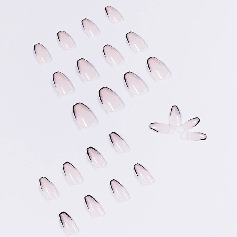 Nail patches French fake nails short ballet manicure nude removable