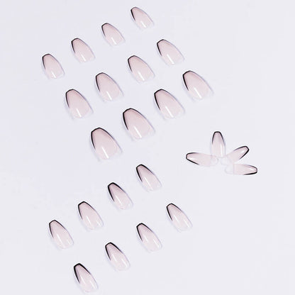 Nail patches French fake nails short ballet manicure nude removable