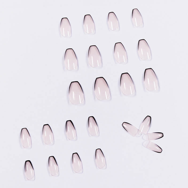 Nail patches French fake nails short ballet manicure nude removable