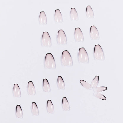 Nail patches French fake nails short ballet manicure nude removable