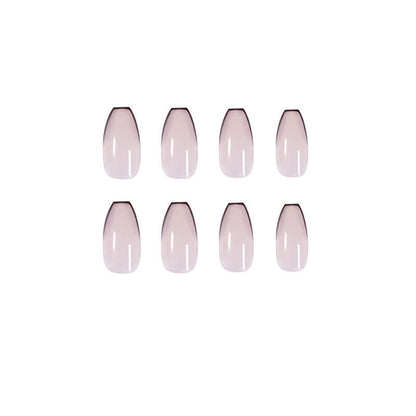 Nail patches French fake nails short ballet manicure nude removable