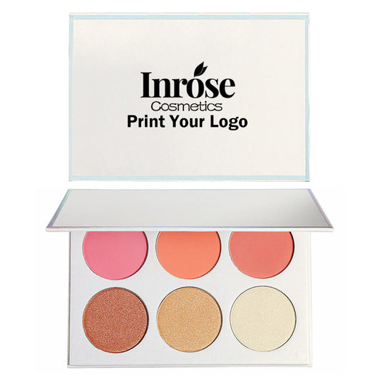 6 color blush palette highlighter brightening high pigmented vegan