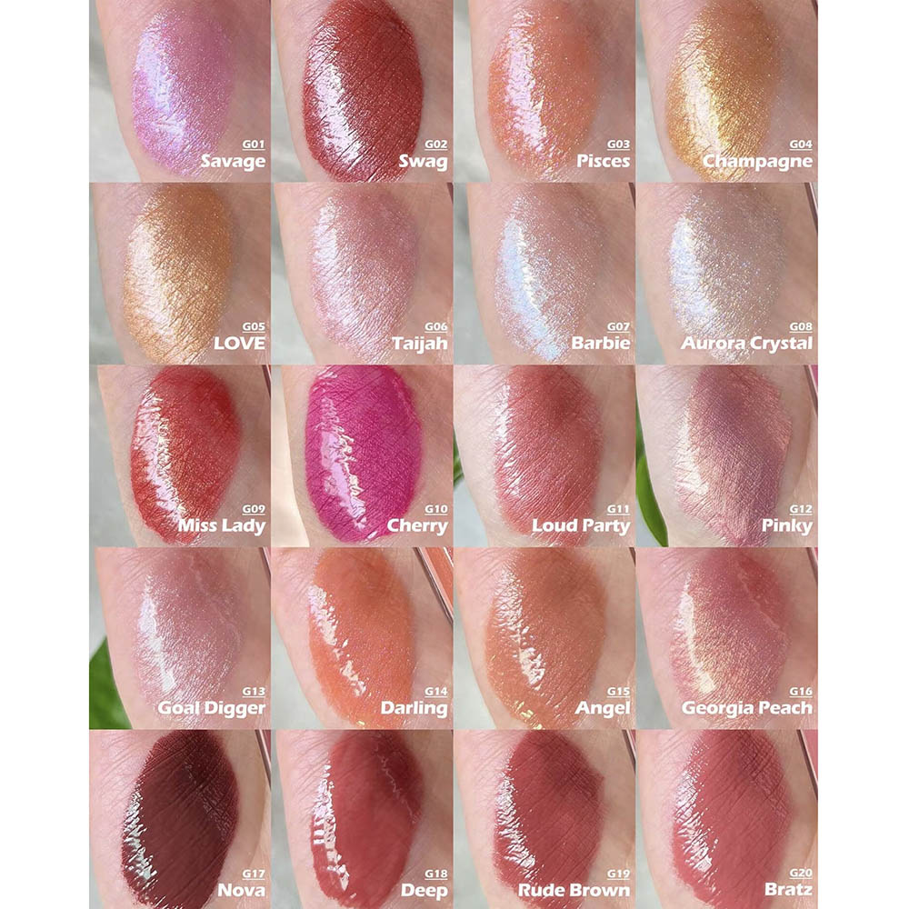 40 Color Lip Gloss Nude Glossy Long Lasting High Pigmented Lip Glaze Vegan