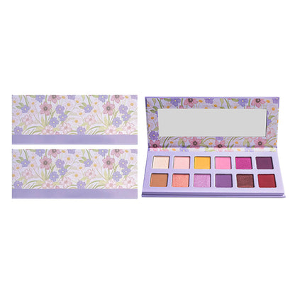 12 Color Purple Eyeshadow Palette High Pigmented Waterproof Private Label