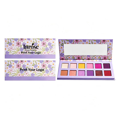 12 Color Purple Eyeshadow Palette High Pigmented Waterproof Private Label