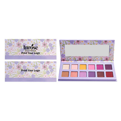 12 Color Purple Eyeshadow Palette High Pigmented Waterproof Private Label