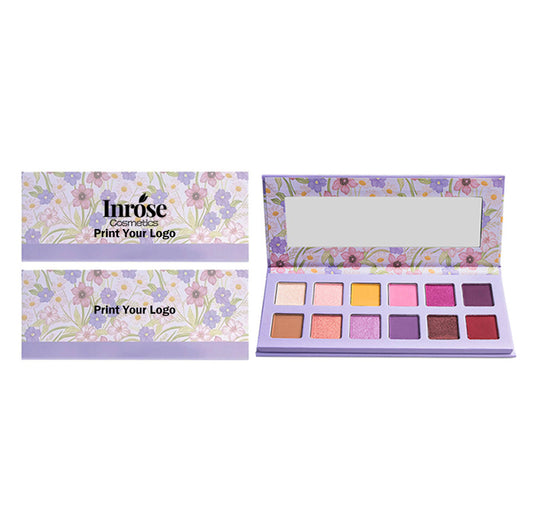 12 color purple eyeshadow palette high pigmented waterproof private label