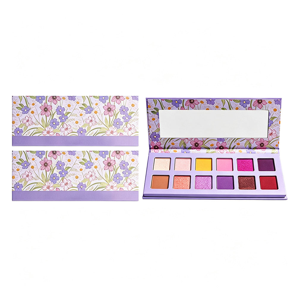 12 Color Purple Eyeshadow Palette High Pigmented Waterproof Private Label