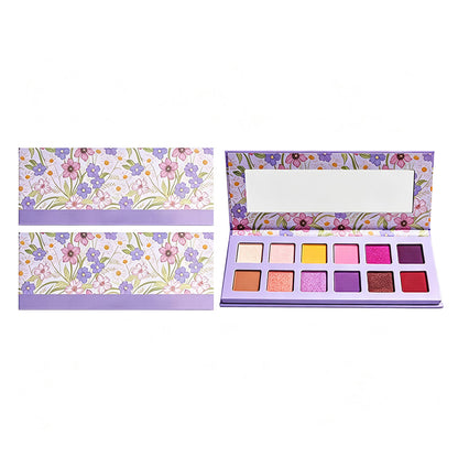 12 Color Purple Eyeshadow Palette High Pigmented Waterproof Private Label