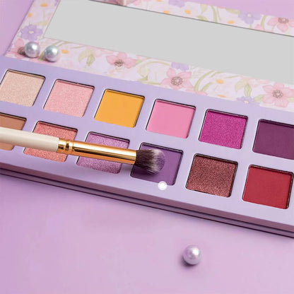 12 color purple eyeshadow palette high pigmented waterproof