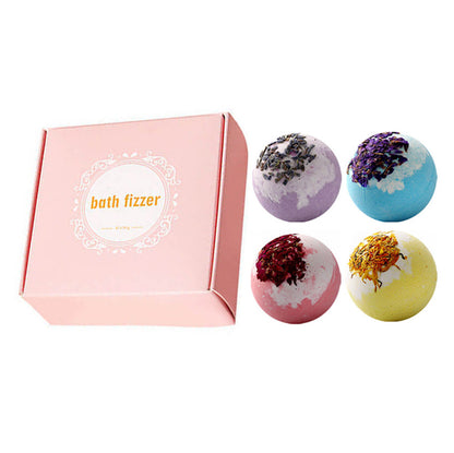 Handmade bath ball flower shampoo soap fizzy salt bath bomb gift box