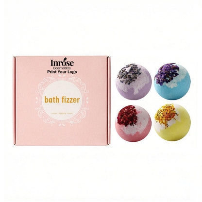 Handmade Bath Ball Flower Shampoo Soap Fizzy Salt Bath Bomb Gift Box