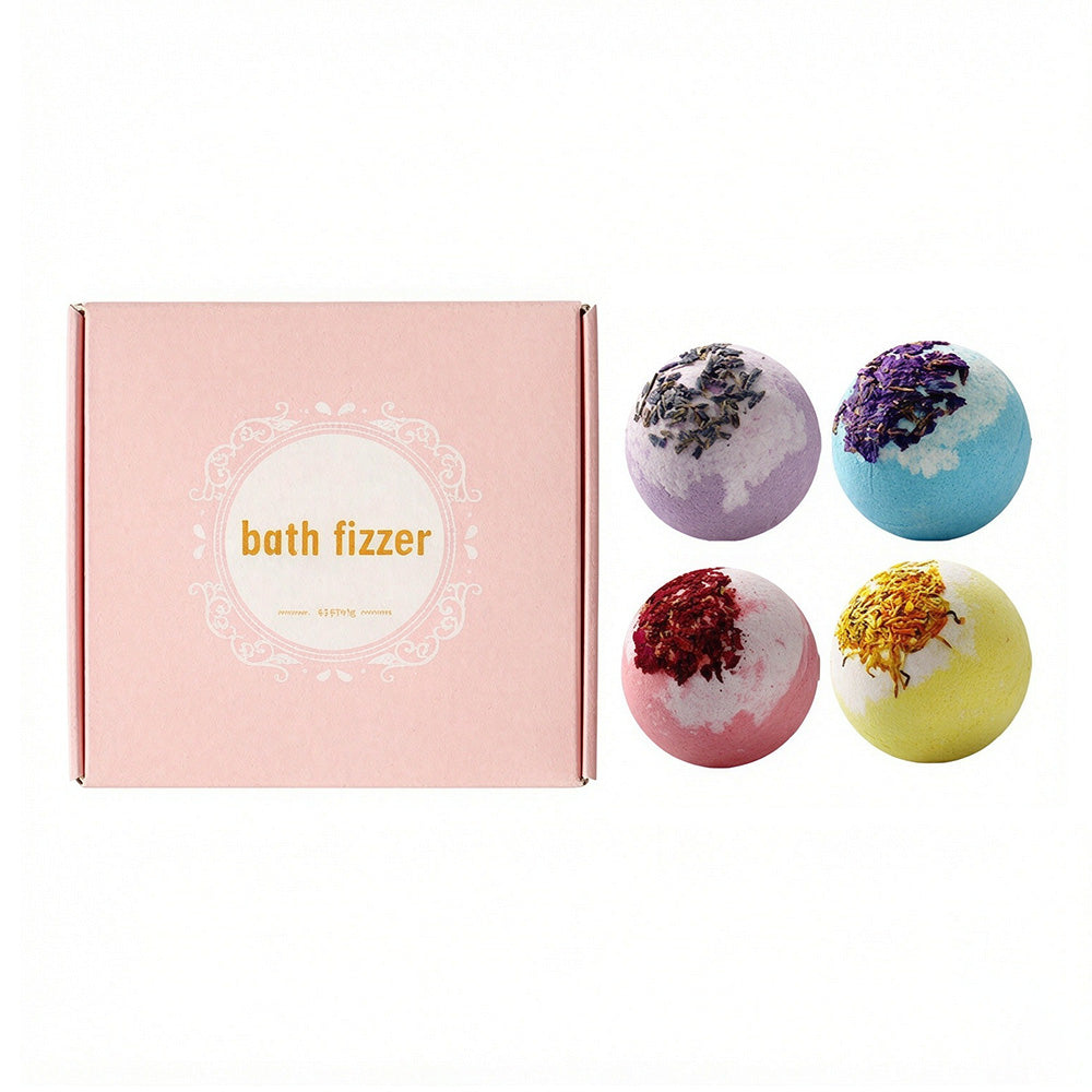 Handmade Bath Ball Flower Shampoo Soap Fizzy Salt Bath Bomb Gift Box
