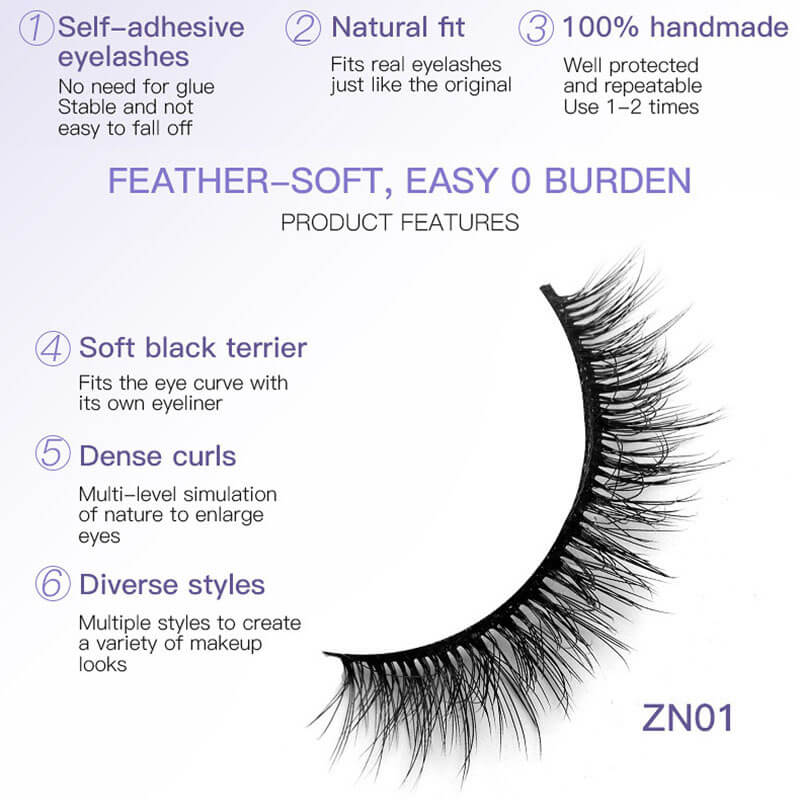 Self-adhesive eyelashes handmade false eyelash grafted lash natural