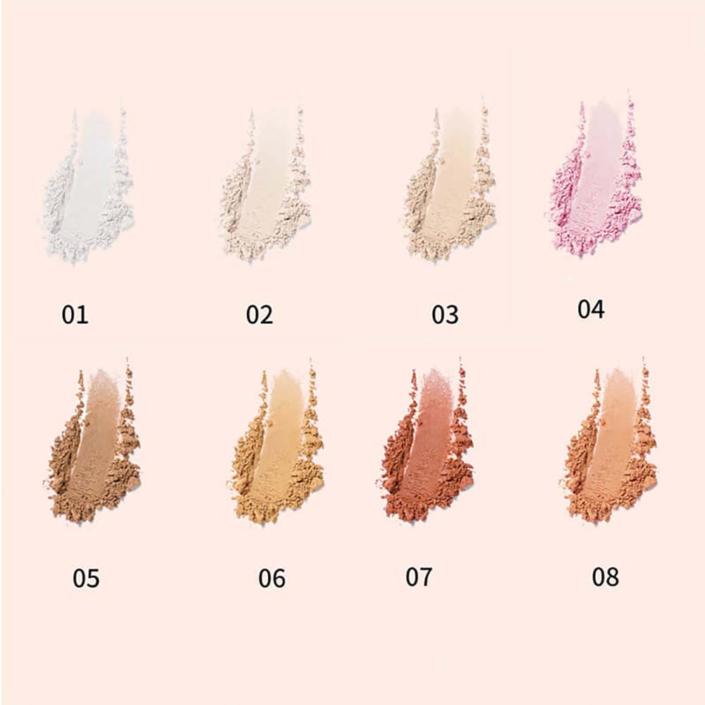 Poudre libre fixante 8 teintes, teint lumineux, contrôle du sébum, vegan 