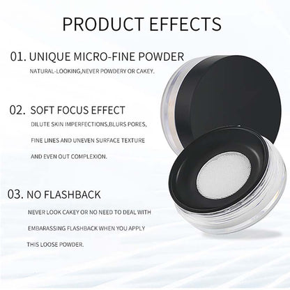 Poudre libre fixante 8 teintes, teint lumineux, contrôle du sébum, vegan 