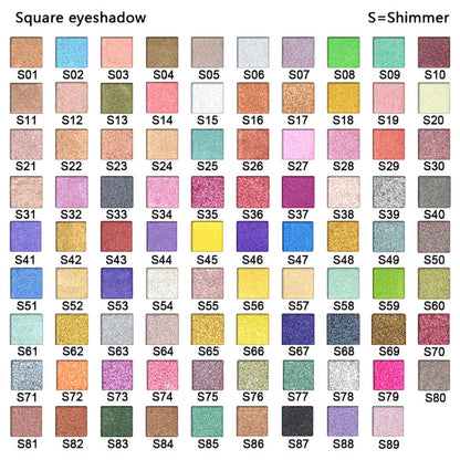 18 color DIY eyeshadow palette square color 22mm high pigmented waterproof
