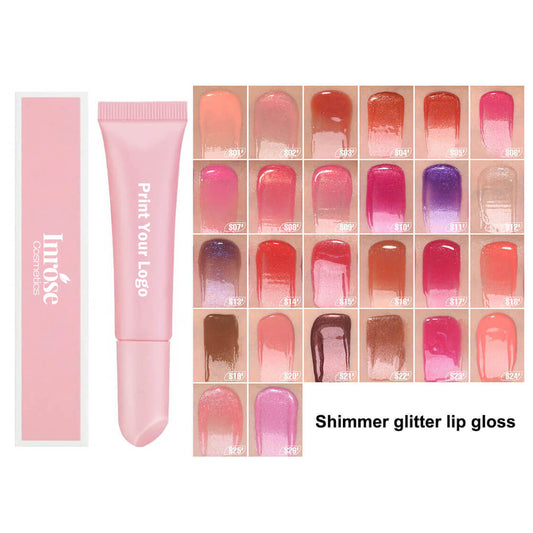 26 color lip gloss shimmer glitter lip glaze moisturizing print your logo