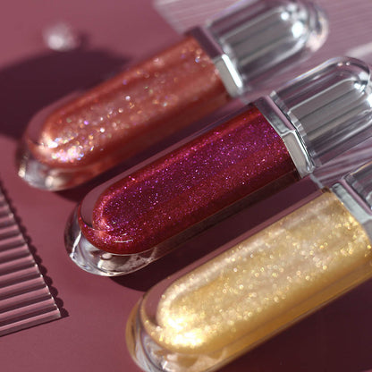 15-Color Ultra-shiny Lip Gloss Glitter with Metallic Finish High-Gloss Vegan