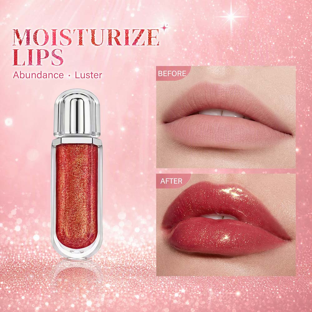 15-Color Ultra-shiny Lip Gloss Glitter with Metallic Finish High-Gloss Vegan