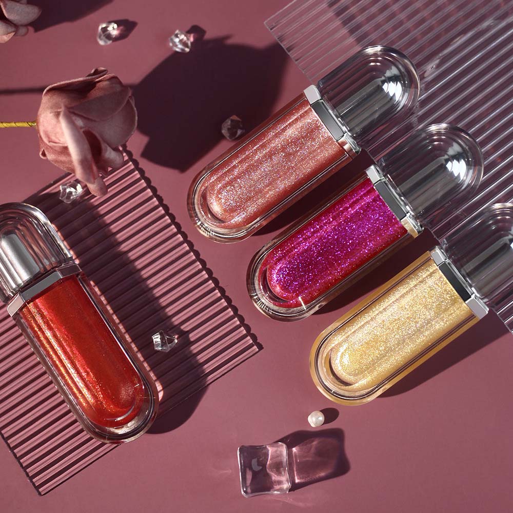 15-Color Ultra-shiny Lip Gloss Glitter with Metallic Finish High-Gloss Vegan