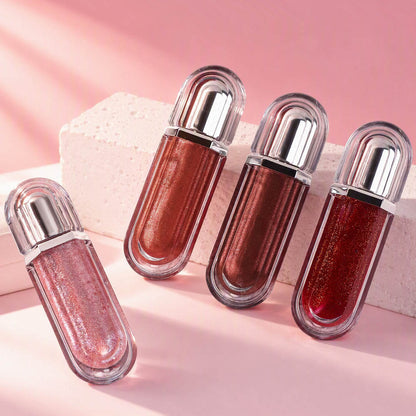 15-Color Ultra-shiny Lip Gloss Glitter with Metallic Finish High-Gloss Vegan