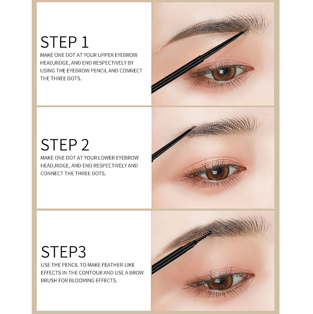 6 Color Eyebrow Pencil Waterproof High Pigmented Slim Triangle Pen Vegan