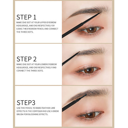 6 Color Eyebrow Pencil Waterproof High Pigmented Slim Triangle Pen Vegan