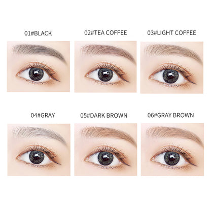 6 Color Eyebrow Pencil Waterproof High Pigmented Slim Triangle Pen Vegan