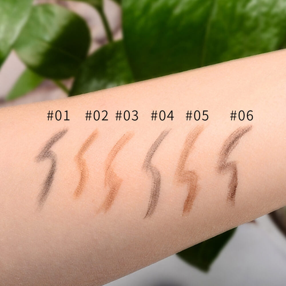 6 Color Eyebrow Pencil Waterproof High Pigmented Slim Triangle Pen Vegan