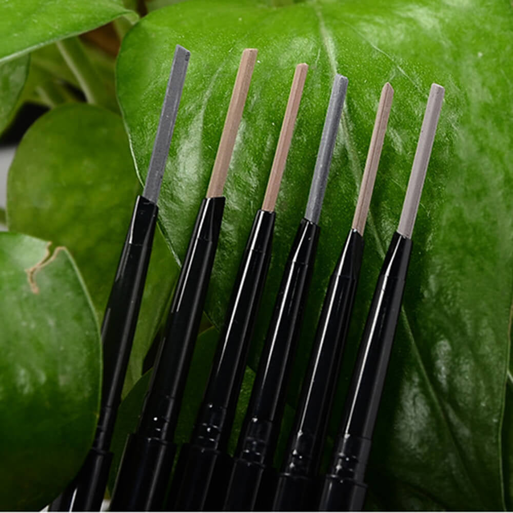 6 Color Eyebrow Pencil Waterproof High Pigmented Slim Triangle Pen Vegan