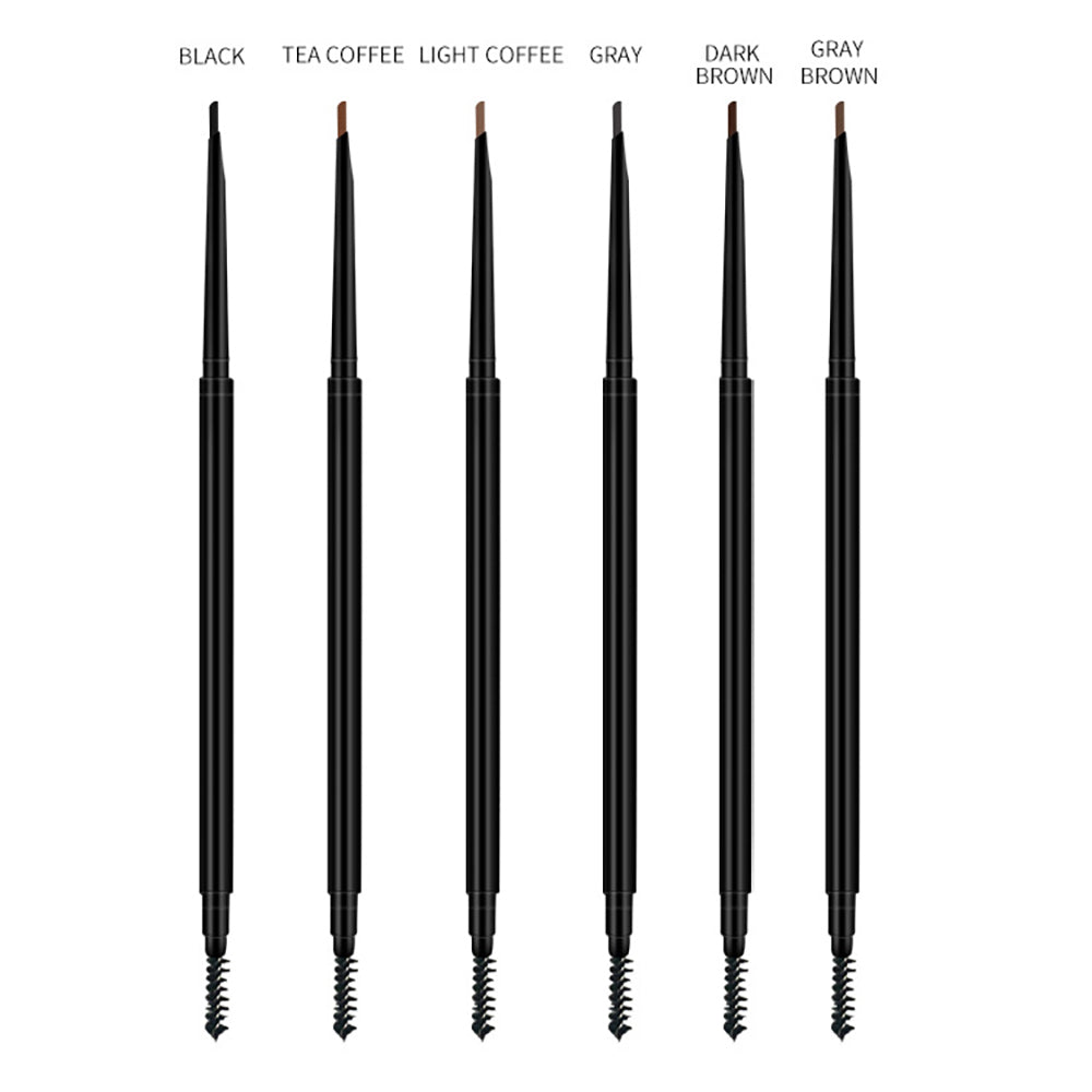 6 Color Eyebrow Pencil Waterproof High Pigmented Slim Triangle Pen Vegan