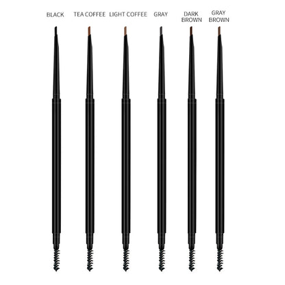 6 Color Eyebrow Pencil Waterproof High Pigmented Slim Triangle Pen Vegan
