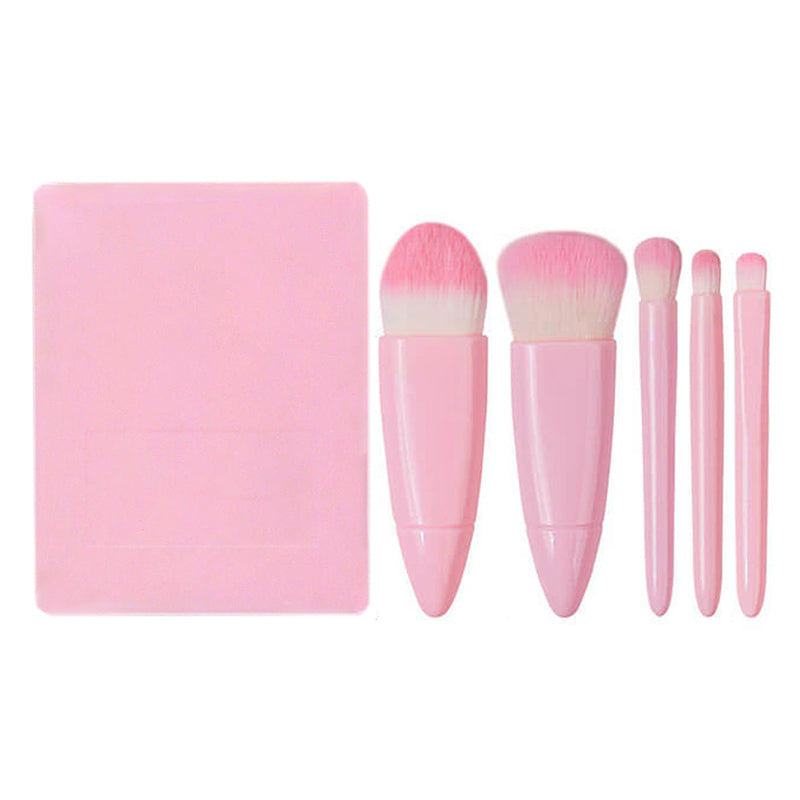 5 pcs makeup brush with mirror eyeshadow foundation powder brushes