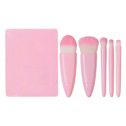 5 pcs makeup brush with mirror eyeshadow foundation powder brushes