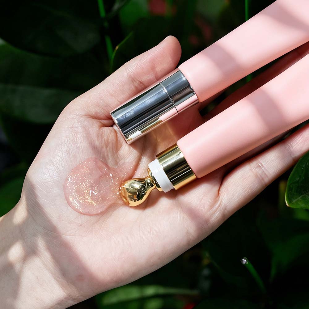 83-Color Peach Pink Lip Gloss Nude Shimmer High Shine Hydrating Massage Head