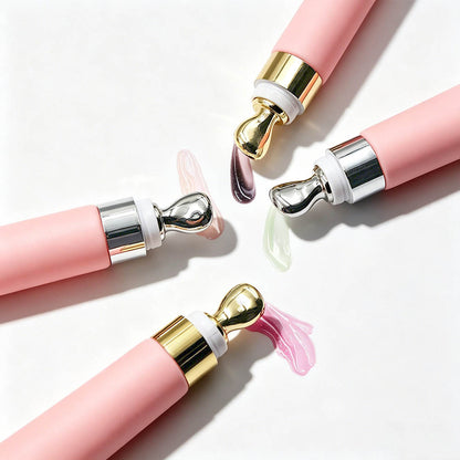 83-Color Peach Pink Lip Gloss Nude Shimmer High Shine Hydrating Massage Head
