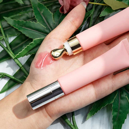 83-Color Peach Pink Lip Gloss Nude Shimmer High Shine Hydrating Massage Head